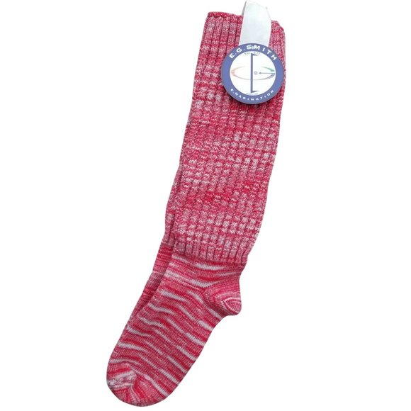 NWT CLASSIC E.G. Smith Space Dyed Red/Grey BOOT SLOUCH SOCKS w free people - Picture 1 of 2